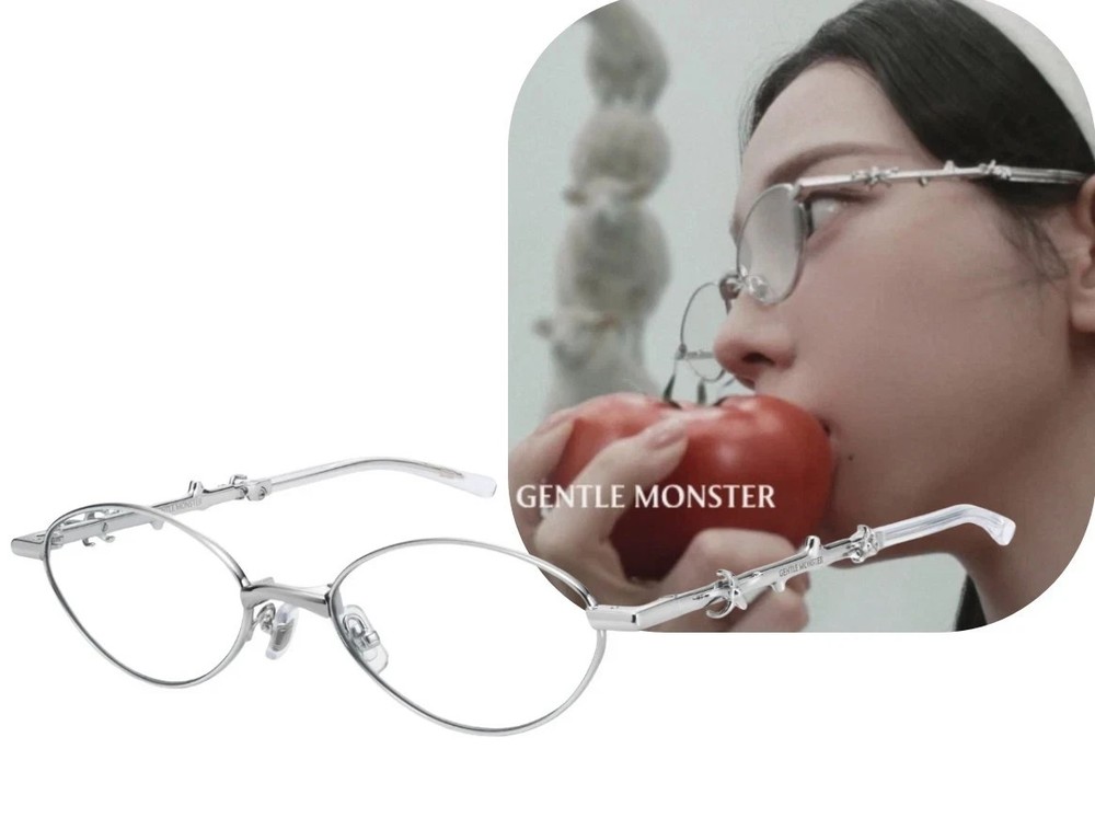 Gentle Monster KARINA 2026 Veggie Collection Aden 02 Silver Clear Oval Foldable