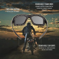 Polarized Motorcycle Riding Sunglasses Sports Wrap Black Smoke Glasses