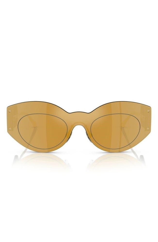 New Versace Men 44mm Irregular Sunglasses Authentic Gold Mirror