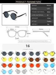 Retro Round Polarized Sunglasses Men Women Vintage Gothic Steampunk Glasses