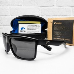 Costa Del Mar Men’s Rinconcito Matte Black /Gray Mirror Polarized Sunglasses 580
