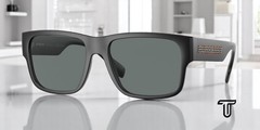 BURBERRY BE4358 346481 Knight Black Polar Grey Polarized 57 mm Men’s Sunglasses