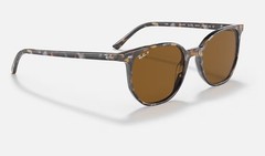 Ray-Ban Elliot Polished Havana Brown Grey/B-15 Brown Polarized 52 mm Sunglasses
