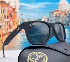 Ray-Ban RB4165 Justin 622/2V Polarized Sunglasses Matte Black/Grey 100% UV 54mm