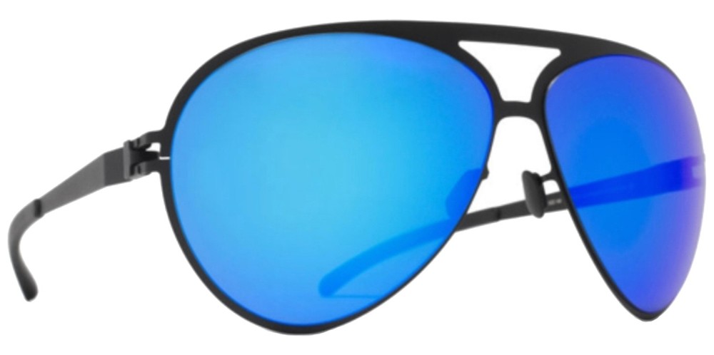 Mykita Sepp Matte Black Aviator Sunglasses w/ Mirror Lens – 10015414 – Germany