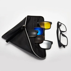 6 in 1 Men Women Polarized Optical Magnetic Sunglasses Clip Magnet Clip on Sungl