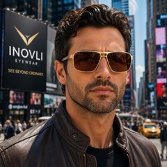 Polarized Men Women Sunglasses UV400 Metal Rectangular Modern Lightweight Trendy
