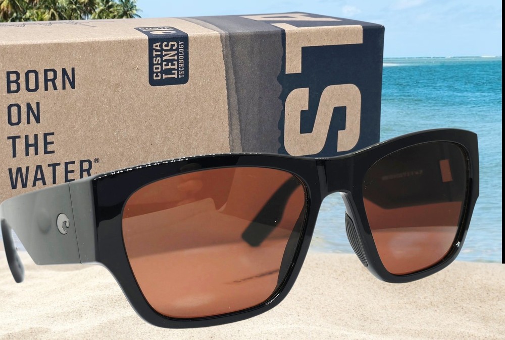 COSTA DEL MAR shiny black/copper SUENOS polarized 580P sunglasses NEW IN BOX!