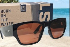 COSTA DEL MAR shiny black/copper SUENOS polarized 580P sunglasses NEW IN BOX!