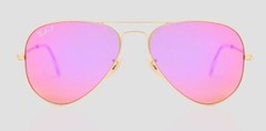 Ray-Ban Aviator Flash Matte Gold/Violet Polarized Mirrored 58 mm Sunglasses
