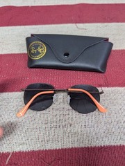 Sunglasses Ray-Ban RB3447 Brown lens Black Frame Amber Tip Round 53 18 138
