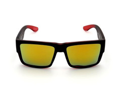 B-Stock Polarized Spy+Optic Cyrus Sunglasses Matte Black-Red Orange Mirror NEW
