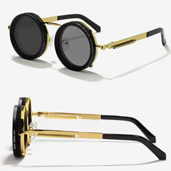 Adjustable Tint Polarized Round Sunglasses UV400 Metal Frame for Unisex 1-9 Gear