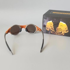 Oakley X-Metal Mars Leather Edition Titanium Frame Ice Blue Lens Sunglasses