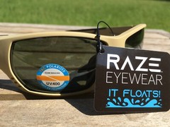 RAZE Eyewear Sunglasses Sonar floating polarized fishing Tan Green Lens 28351