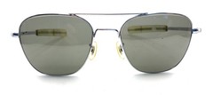 General Optical Silver Aviator Sunglasses Black Lens 140 USA Designer Men Women