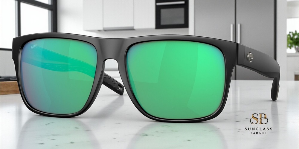 COSTA DEL MAR 6S9013 02 Spearo Xl Matte Black Green Mirror 59 m Men’s Sunglasses