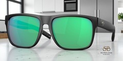 COSTA DEL MAR 6S9013 02 Spearo Xl Matte Black Green Mirror 59 m Men’s Sunglasses