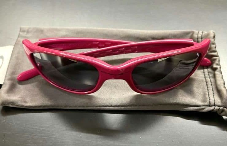 Rare OAKLEY FIVE Sunglass Pink Frame Black Lens Eyewear Storage Bag Discontinued
