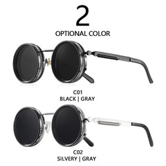 CRIXALIS Polarized Round Sunglasses ND9 Adjustable Dimming UV400 Retro Punk