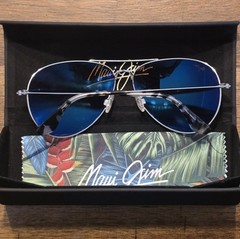 Maui Jim Mavericks MJ264 17 Silver Blue Hawaii Polarized Sunglasses SEE DETAILS
