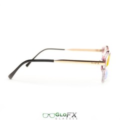 GloFX Floral Cat Eye Kaleidoscope Glasses – Rainbow Fractal Vintage Cat Eye Rave