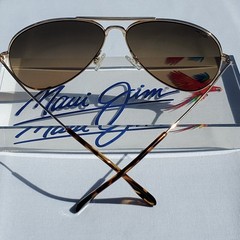 Maui Jim “MAVERICKS” 264-16 Gloss Gold Frames/ Bronze Lenses/ TITANIUM AVIATORS!
