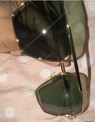 Bottega Veneta Men’s Aviator Sunglasses Gold Metal Frame Green Tinted XL