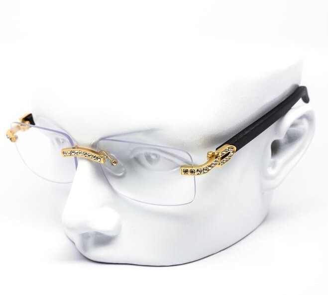 diamond buffs sunglasses men’s women’s LUXURY glasses retro Gold buff’s vvs Ice
