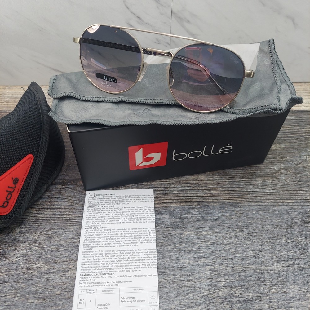 Brand New Authentic Bolle Sunglasses Ova 12590 GZ Silver Frame Gradient Pink