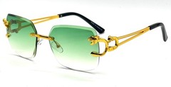 Men’s Rimless Gold Frame Elegant Hip Hop Square Clear Lens Retro Fashion Glasses