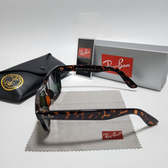 Ray-Ban RB2140 Wayfarer Classic Sunglasses Tortoise Frame Green Glass Lens 50mm