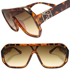 Look Rich Bling Famous Hip Hop DJ Square Sunglasses Tortoise