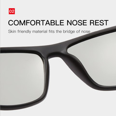 Men Photochromic Polarized Sunglasses Square Outdoor UV400 Driving Glasses New