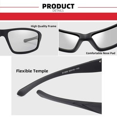 Photochromic Polarized Sports Sunglasses for Men Women UV Protection Safety