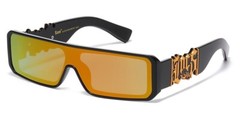 LOCS Gangster Style Flat Top Big LOCS Logo Temple Shield Tinted Lens Sunglasses