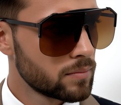 Irregular Frameless Mirrored One-piece Oversized Shades Sunglasses Men Shades