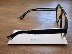 Gucci GG0479S 002 63mm Aviator Sunglasses in Black with Velvet case