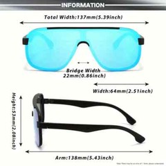 Sunglasses Men Women Silver Mirror Lens Fashion Style Fishing Beach Wear Fancy