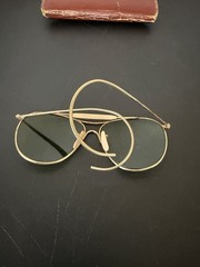 Ful-Vue Aviator Sunglasses Gold Metal Frame Green Tinted Glass Lenses