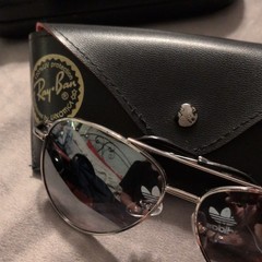 Ray-Ban RB3025 Aviator Sunglasses Silver Metal Frame Gray Tinted 135mm