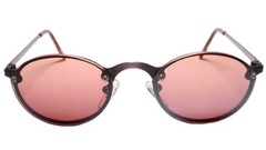 Mens Classic True Genuine Vintage 80s Pink Lens Round Oval Sunglasses Pink Frame