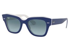 NEW Ray-Ban RB 2186 State Street 12993M Blue On White Sunglasses Unisex 145