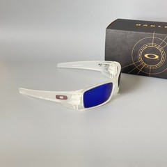 Oakley Gascan OO9014 Polarized Sunglasses Matte Clear Frame Blue Lens