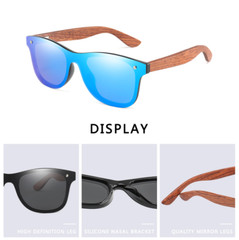 Unisex Wood Polarized Sunglasses Wooden Temple Frameless Square Glasses New
