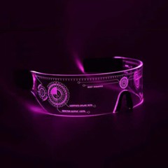 LED Light Up 7 Color Clear Lenses Visor Glasses Goggles Cyberpunk Rave Party US