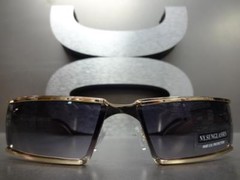 Mens Classy Sophisticated Contemporary Modern Style SUN GLASSES Gold Metal Frame
