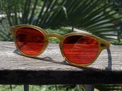 Vintage Men Red sunglasses Retro Women blonde glasses Johnny Depp Red sunglasses