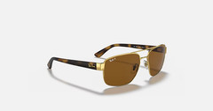 Ray-Ban RB3663 Polished Arista Gold/B-15 Brown Polarized 60 mm Sunglasses