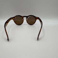 Men’s Round Retro Tortoise Shell Sunglasses Brown Plastic Frame Tinted Lenses